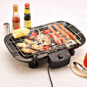Haoxuan Electric Barbecue Grill, Non-Stick Barbecue Machine 5-Level Adjustable 2000W Household Electric Barbecue Grill Camping-Cooking And Barbecue Grill-Indoor Barbecue Grill-Easy To Clean