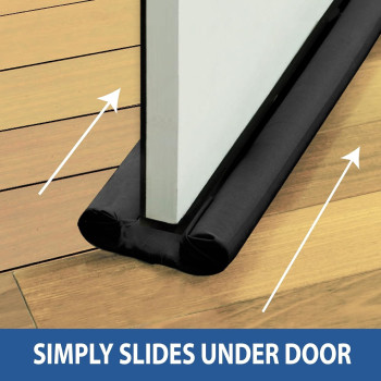 Twin Draft Guard Extreme For Doors, Black Patented And Trademarked