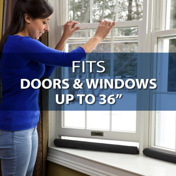 Twin Draft Guard Extreme For Doors, Black Patented And Trademarked