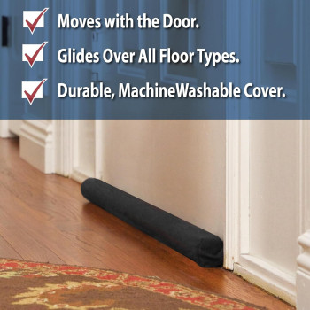 Twin Draft Guard Extreme For Doors, Black Patented And Trademarked