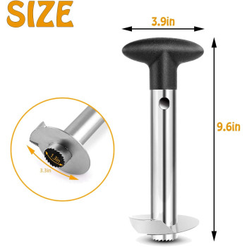 Fvilipus Stainless Steel Pineapple Core Remover Tool For Home And Kitchen With Sharp Blade For Diced Fruit Rings All In One Pineapple Tool Peeler Slicer Cut Pineapple Quick