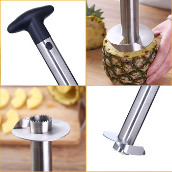Fvilipus Stainless Steel Pineapple Core Remover Tool For Home And Kitchen With Sharp Blade For Diced Fruit Rings All In One Pineapple Tool Peeler Slicer Cut Pineapple Quick