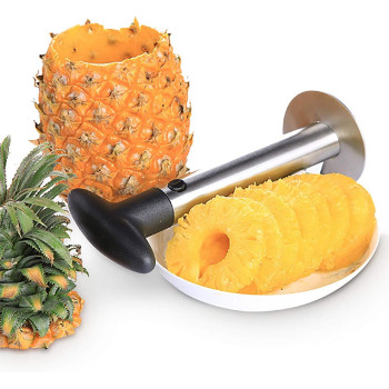 Fvilipus Stainless Steel Pineapple Core Remover Tool For Home And Kitchen With Sharp Blade For Diced Fruit Rings All In One Pineapple Tool Peeler Slicer Cut Pineapple Quick