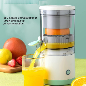 Biki Electric Citrus Juicer, Hands Free Portable Usb Charging Powerful Electric Juicer Cordless Fruit Juicer, Multi Functional 1-Button Easy Press Lemon Orange Squeezer Machine For Kitchen