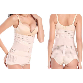 Cbecgit Postpartum Support Recovery Belly Belt, A Set Of Abdomen With Three Sets Of Ventral Caesarean Section With A Breathable Corset Abdomen Novice Mother Pregnant Woman Gift, Large