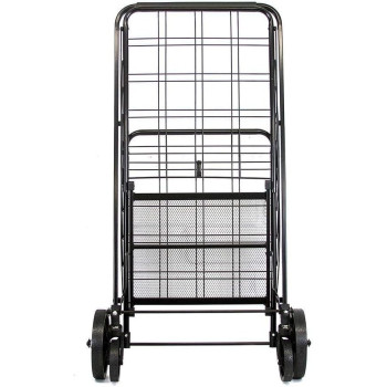 Heavy Duty Portable Folding Shopping Utility Cart Trolley, Black