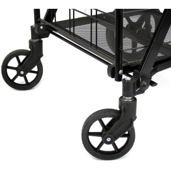 Heavy Duty Portable Folding Shopping Utility Cart Trolley, Black