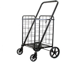 Heavy Duty Portable Folding Shopping Utility Cart Trolley, Black