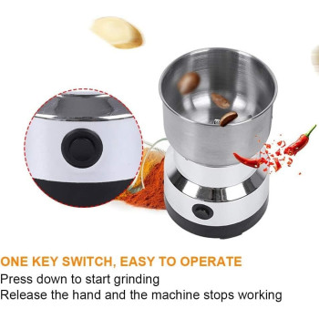 Rk-9 Multifunctional Coffee Grinder, One Button On/Off Electric Coffee Grinder, Stainless Steel Spice Grinder, Coffee Bean Grinder, Nuts Grinder With 350 W Motor And Stainless Steel Blade