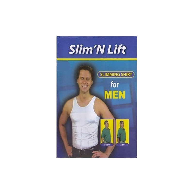 Slim N Lift Slimming Shirt For Men, 3Xl (White)