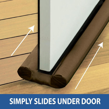 Twin Draft Guard, Year-Round Insulator Door Seal Strip, Trademarked And Patented Under-Door Draft Stopper For Bottom Of Door, 36-Inch Dust, Set Of 2, Brown