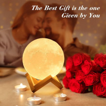 Mydethun Moon Light For Kids Gift For Women Moon Lamp Usb Charging And Touch Control Brightness Two Tone Warm And Cool White Lunar Lamp