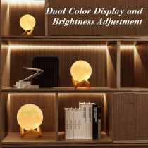 Mydethun Moon Light For Kids Gift For Women Moon Lamp Usb Charging And Touch Control Brightness Two Tone Warm And Cool White Lunar Lamp