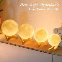 Mydethun Moon Light For Kids Gift For Women Moon Lamp Usb Charging And Touch Control Brightness Two Tone Warm And Cool White Lunar Lamp