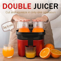 Jxkjbgrn Electric Twin Citrus Juicer, Professional Orange And Lemon Squeezer, Cut And Squeeze Juice Extractor With Anti-Drip Valve, Fast Efficient 90W Electric Orange Fresh Juicer Cutter