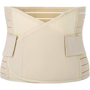 Postpartum Girdle Support Recovery Belly Band Corset Wrap Body Shaper For After Birth Postnatal C-Section Waist Pelvis Shapewear For Women, Beige