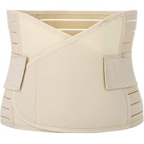 Postpartum Girdle Support Recovery Belly Band Corset Wrap Body Shaper For After Birth Postnatal C-Section Waist Pelvis Shapewear For Women, Beige