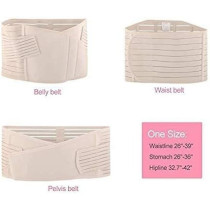 Postpartum Girdle Support Recovery Belly Band Corset Wrap Body Shaper For After Birth Postnatal C-Section Waist Pelvis Shapewear For Women, Beige