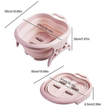 Enwepoeo Collapsible Foot Spa Massage Bath Basin, Feet Soaking Tub With Pedicure Massage Roller, Suitable For Soaking Feet At Home, Reducing Fatigue
