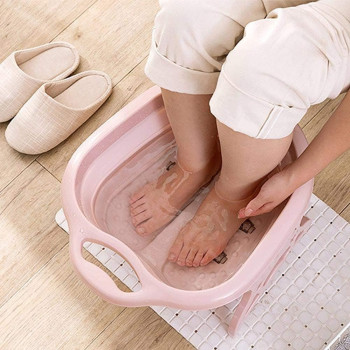 Enwepoeo Collapsible Foot Spa Massage Bath Basin, Feet Soaking Tub With Pedicure Massage Roller, Suitable For Soaking Feet At Home, Reducing Fatigue
