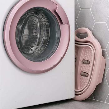 Enwepoeo Collapsible Foot Spa Massage Bath Basin, Feet Soaking Tub With Pedicure Massage Roller, Suitable For Soaking Feet At Home, Reducing Fatigue