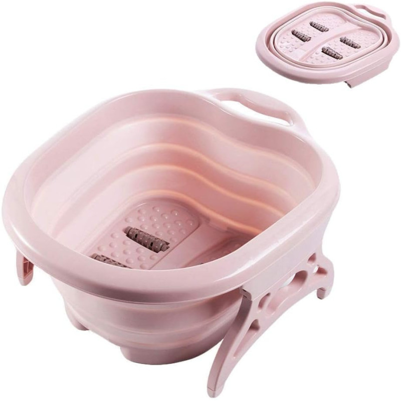 Enwepoeo Collapsible Foot Spa Massage Bath Basin, Feet Soaking Tub With Pedicure Massage Roller, Suitable For Soaking Feet At Home, Reducing Fatigue