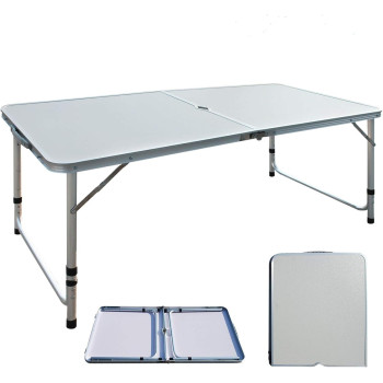 Foldable And Height Adjustable Table For Picnic, Hiking, Garden, Home, Office, Outdoor And Indoor Use