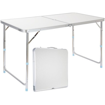 Foldable And Height Adjustable Table For Picnic, Hiking, Garden, Home, Office, Outdoor And Indoor Use