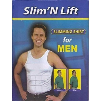 Slim N Lift Slimming Shirt Undershirt Innerwear For Men, White, Small