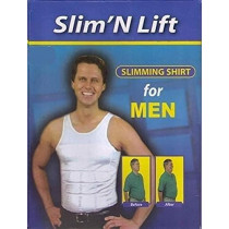 Slim N Lift Slimming Shirt Undershirt Innerwear For Men, White, Small