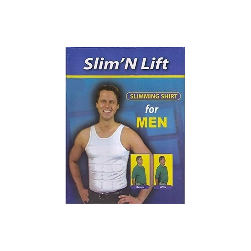 Slim N Lift Slimming Shirt Undershirt Innerwear For Men, White, Small