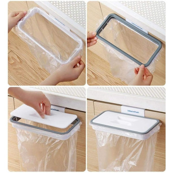 Attach A Trash Cupboard Door Back Trash Rack Storage Garbage Bag Holder Hanging Kitchen Cabinet Hanging Trash Rack Kitchen Tools