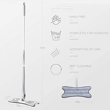 Cleaning Mop, Wet And Dry Mops, Microfiber Flat Mops For Floor Cleaning