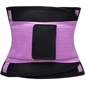Women'S Waist Trimmer Slimming Body Shaper Belt, Purple/Black