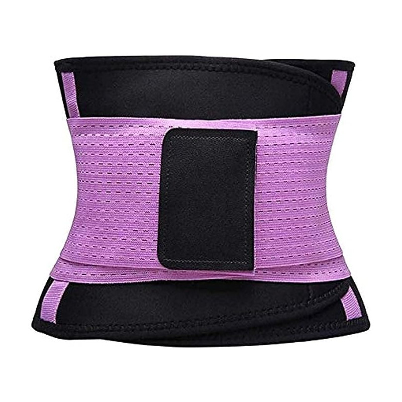 Women'S Waist Trimmer Slimming Body Shaper Belt, Purple/Black
