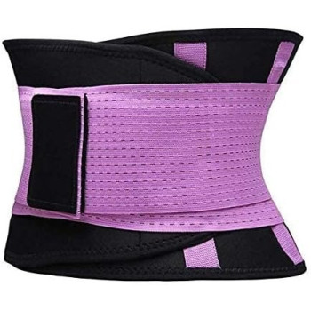 Women'S Waist Trimmer Slimming Body Shaper Belt, Purple/Black