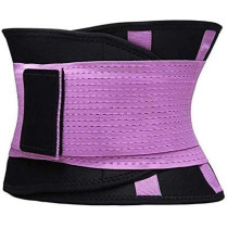 Women'S Waist Trimmer Slimming Body Shaper Belt, Purple/Black