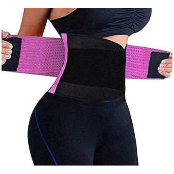 Women'S Waist Trimmer Slimming Body Shaper Belt, Purple/Black