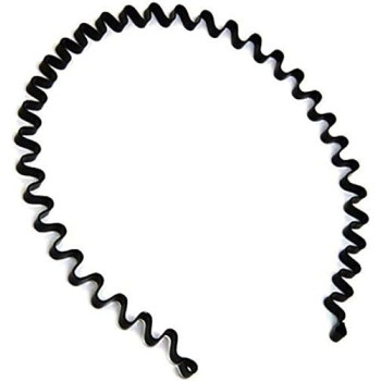 OEM Unisex Black Metal Comb Sports Band Long Hair HeadBand Black For Men and Women