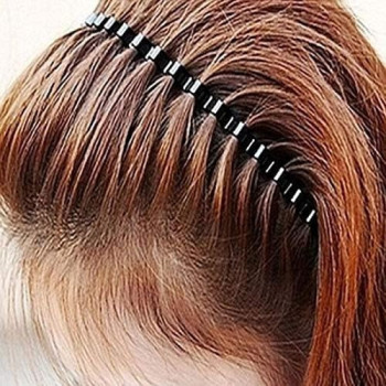 OEM Unisex Black Metal Comb Sports Band Long Hair HeadBand Black For Men and Women