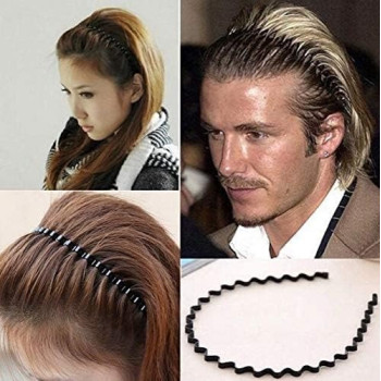 OEM Unisex Black Metal Comb Sports Band Long Hair HeadBand Black For Men and Women