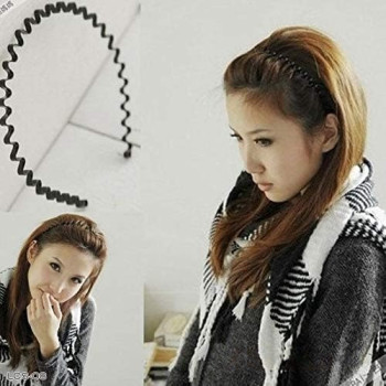 OEM Unisex Black Metal Comb Sports Band Long Hair HeadBand Black For Men and Women