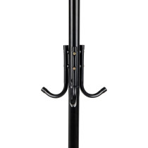 Mind Reader COATRACK11 Standing Metal Coat Rack Hat Hanger 11 Hook For Jacket, Purse, Scarf Rack, Umbrella Tree Stand, Black