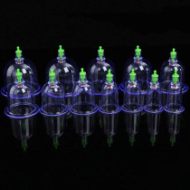 Skeido 12pcs Cans Cupping Set Vacuum Cuppings Suction Therapy Device Body Massager Kit Household Cupping Tool Sets Traditonal Chinese Treatment