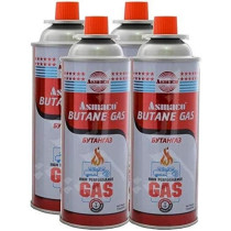 ARTC Portable Gas Burner Camping Stove With Asmaco Butane Gas Cartridge 7.8Oz, 4 Pieces