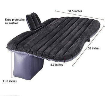 Fbsport Car Travel Inflatable Mattress Air Bed Cushion Camping Universal Suv Extended Air Couch With Two Air Pillows, Black