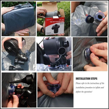 Fbsport Car Travel Inflatable Mattress Air Bed Cushion Camping Universal Suv Extended Air Couch With Two Air Pillows, Black