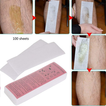 B.L.A. 100 Pieces Professional Hair Removal Waxing Strips Non-Woven Fabric Papers Depilatory Beauty Tool For Leg Hairs