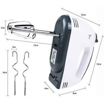 Scarlett Electric 7 Speed Hand Mixer With 4 Pieces Stainless Blender, Bitter for Cake/Cream Mix, Food Blender, Beater For Kitchen, Beater for Cake, White, Medium