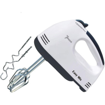 Scarlett Electric 7 Speed Hand Mixer With 4 Pieces Stainless Blender, Bitter for Cake/Cream Mix, Food Blender, Beater For Kitchen, Beater for Cake, White, Medium